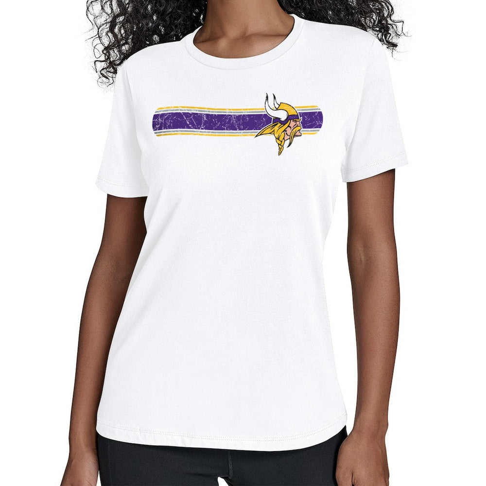 Minnesota Vikings Starter Women's Team Stripe T-Shirt White | NFL