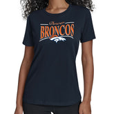 Denver Broncos Starter Women's Arch Stripe T-Shirt Navy | NFL