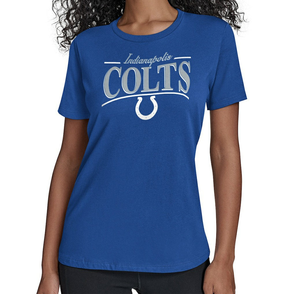 Indianapolis Colts Starter Women's Arch Stripe T-Shirt Royal | NFL
