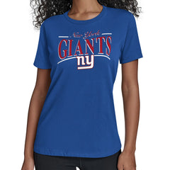 New York Giants Starter Women's Arch Stripe T-Shirt Royal | NFL