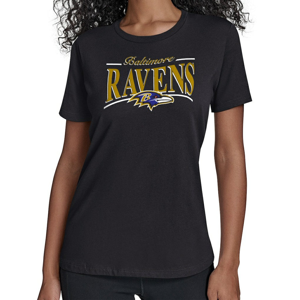Baltimore Ravens Starter Women's Arch Stripe T-Shirt Black | NFL