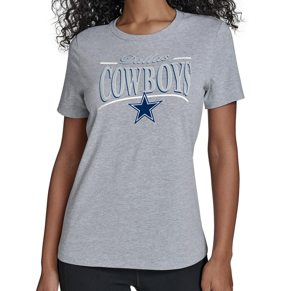 Dallas Cowboys Starter Women's Arch Stripe T-Shirt Gray | NFL