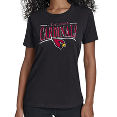 Arizona Cardinals Starter Women's Arch Stripe T-Shirt Black | NFL
