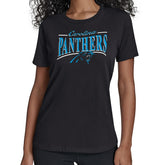 Carolina Panthers Starter Women's Arch Stripe T-Shirt Black | NFL