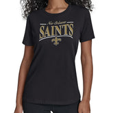 New Orleans Saints Starter Women's Arch Stripe T-Shirt Black | NFL