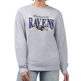 Baltimore Ravens Starter Women's Arch Stripe Fleece Pullover Sweatshirt Gray | NFL