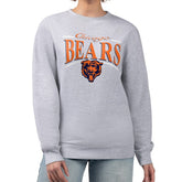 Chicago Bears Starter Women's Arch Stripe Fleece Pullover Sweatshirt Gray | NFL