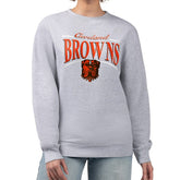 Cleveland Browns Starter Women's Arch Stripe Fleece Pullover Sweatshirt Gray | NFL