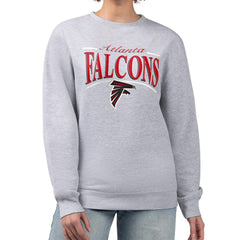 Atlanta Falcons Starter Women's Arch Stripe Fleece Pullover Sweatshirt Gray | NFL