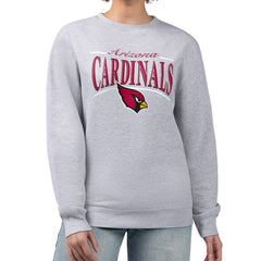 Arizona Cardinals Starter Women's Arch Stripe Fleece Pullover Sweatshirt Gray | NFL