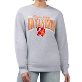 Tampa Bay Buccaneers Starter Women's Throwback Arch Stripe Fleece Pullover Sweatshirt Gray | NFL