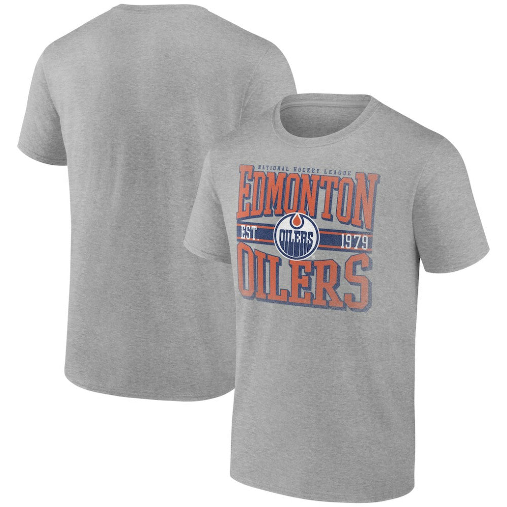 Edmonton Oilers Retro Vibe T-Shirt - Heather Gray - NHL