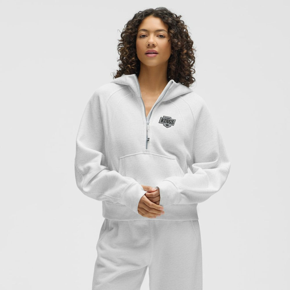 Los Angeles Kings lululemon Women's Scuba Oversized Half-Zip Hoodie - Heathered Core Ultra Light Grey - NHL