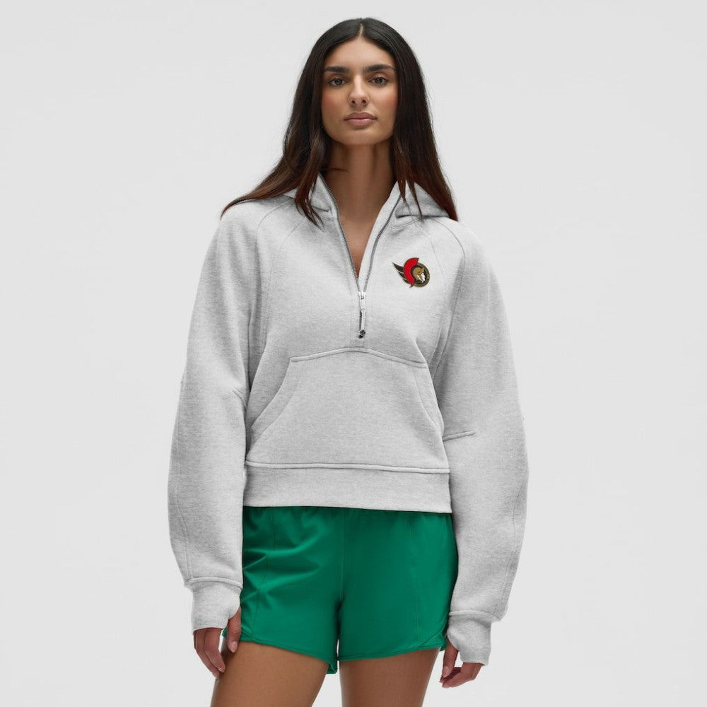Ottawa Senators lululemon Women's Scuba Oversized Half-Zip Hoodie - Heathered Core Ultra Light Grey - NHL