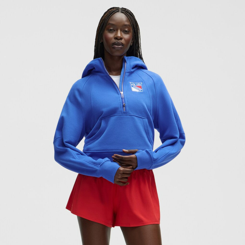 New York Rangers lululemon Women's Scuba Oversized Half-Zip Hoodie - Blue - NHL