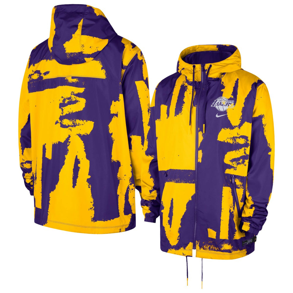 Los Angeles Lakers Unisex Courtside Club Premium Woven Full-Zip Hooded Jacket Purple - NBA