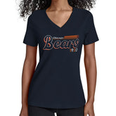 Chicago Bears Starter Women's Groovy Script V-Neck T-Shirt Navy | NFL