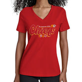 Kansas City Chiefs Starter Women's Groovy Script V-Neck T-Shirt Red | NFL