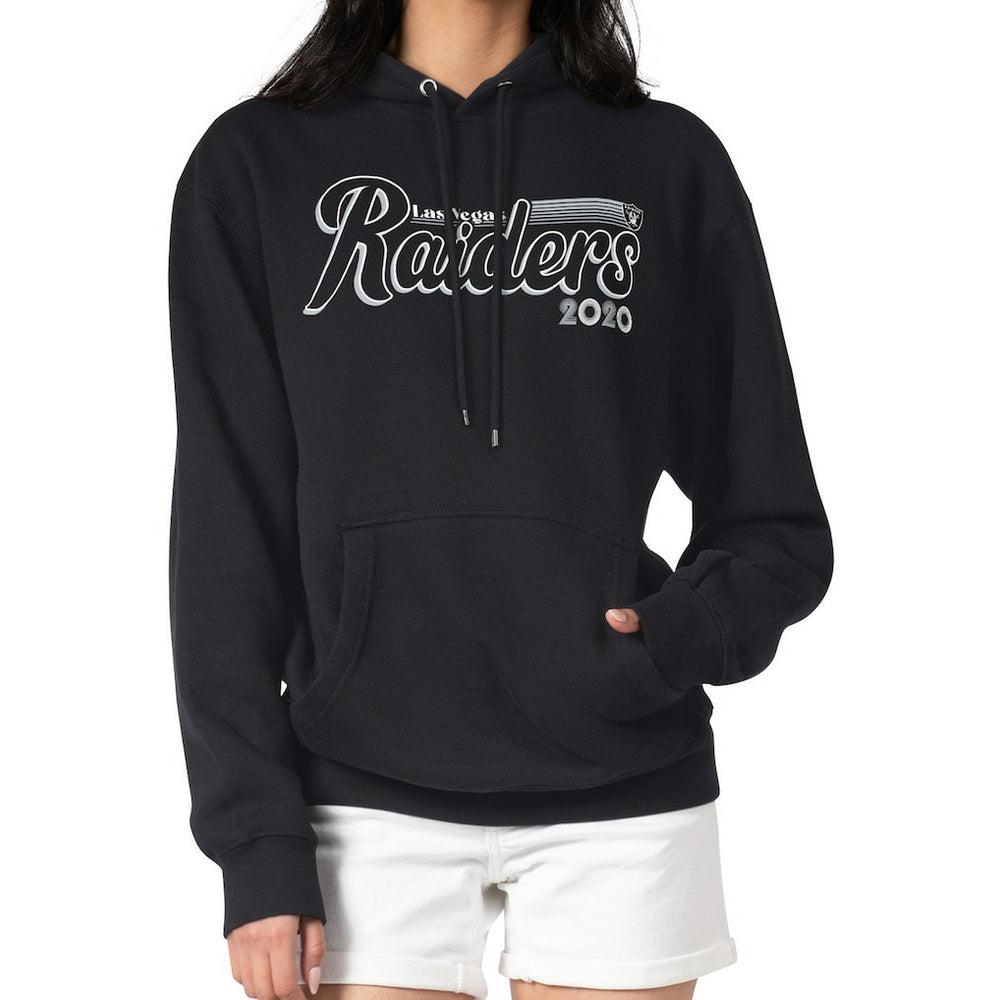 Las Vegas Raiders Starter Women's Groovy Script Pullover Hoodie Black | NFL