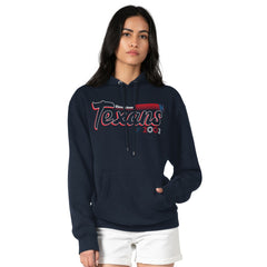 Houston Texans Starter Women's Groovy Script Pullover Hoodie Navy | NFL
