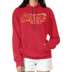Kansas City Chiefs Starter Women's Groovy Script Pullover Hoodie Red | NFL