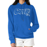 Indianapolis Colts Starter Women's Groovy Script Pullover Hoodie Royal | NFL