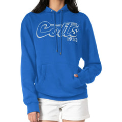 Indianapolis Colts Starter Women's Groovy Script Pullover Hoodie Royal | NFL
