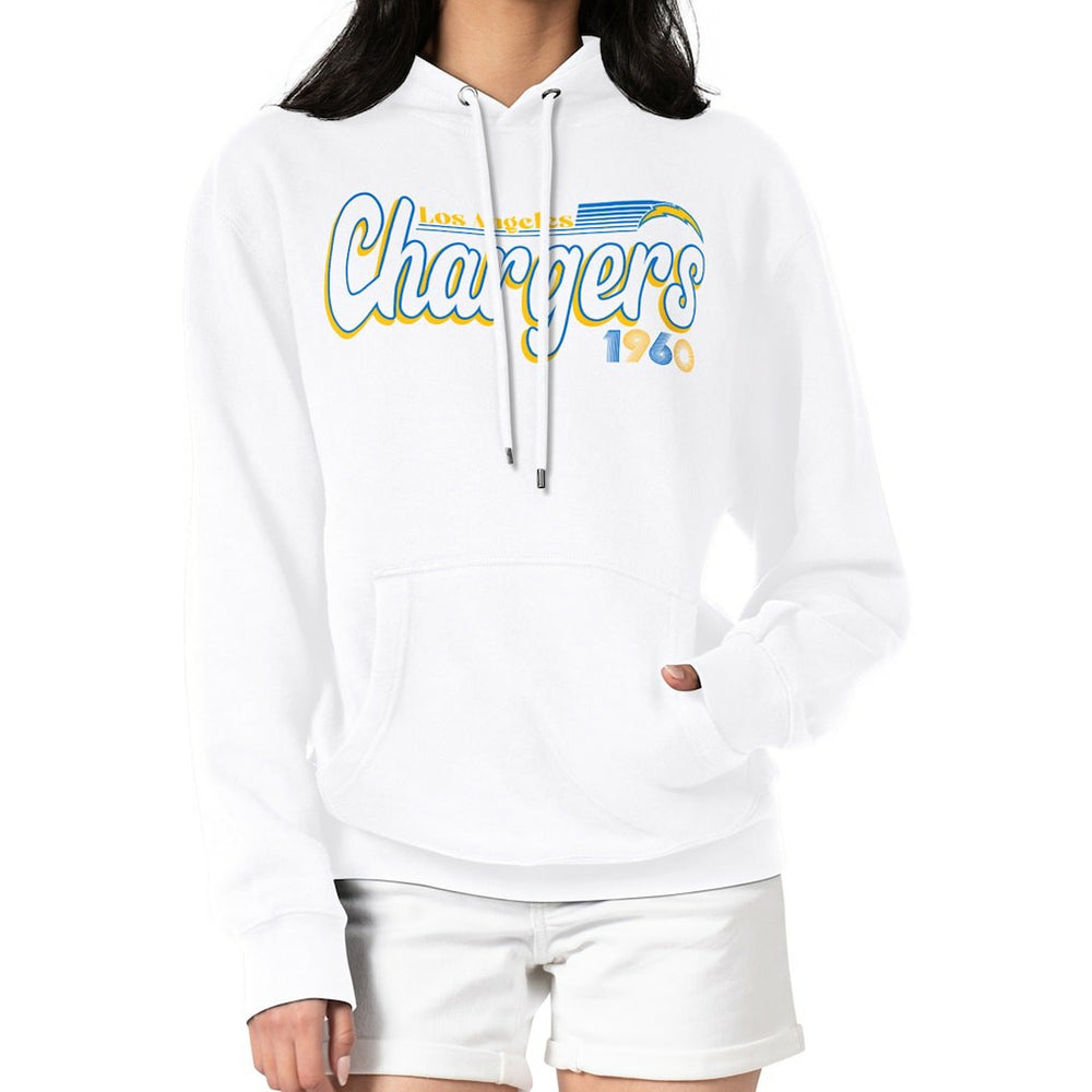 Los Angeles Chargers Starter Women's Groovy Script Pullover Hoodie White | NFL
