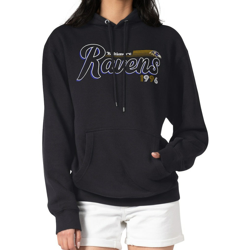 Baltimore Ravens Starter Women's Groovy Script Pullover Hoodie Black | NFL