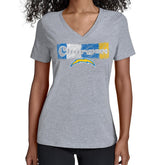 Los Angeles Chargers Starter Women's Color Shading V-Neck T-Shirt Gray | NFL