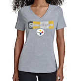 Pittsburgh Steelers Starter Women's Color Shading V-Neck T-Shirt Gray | NFL