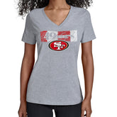 San Francisco 49ers Starter Women's Color Shading V-Neck T-Shirt Gray | NFL