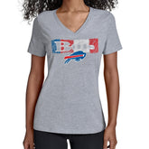 Buffalo Bills Starter Women's Color Shading V-Neck T-Shirt Gray | NFL