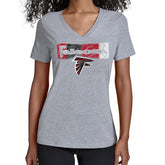 Atlanta Falcons Starter Women's Color Shading V-Neck T-Shirt Gray | NFL