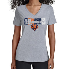 Chicago Bears Starter Women's Color Shading V-Neck T-Shirt Gray | NFL