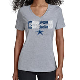 Dallas Cowboys Starter Women's Color Shading V-Neck T-Shirt Gray | NFL