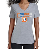 Denver Broncos Starter Women's Color Shading V-Neck T-Shirt Gray | NFL