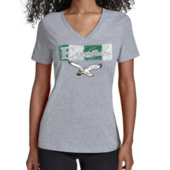 Philadelphia Eagles Starter Women's Color Shading V-Neck T-Shirt Gray | NFL