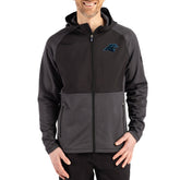 Carolina Panthers Cutter & Buck Peshastin Eco Fleece Recycled Raglan Full-Zip Tri-Blend Hybrid Jacket Heather Black | NFL