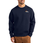 Denver Broncos Cutter & Buck Primary Logo Roam Recycled Raglan Pullover Sweatshirt Navy | NFL