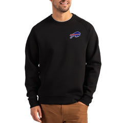Buffalo Bills Cutter & Buck Primary Logo Roam Recycled Raglan Pullover Sweatshirt Black | NFL