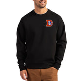 Denver Broncos Cutter & Buck Throwback Roam Recycled Raglan Pullover Sweatshirt Black | NFL