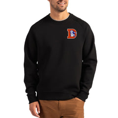 Denver Broncos Cutter & Buck Throwback Roam Recycled Raglan Pullover Sweatshirt Black | NFL