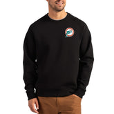 Miami Dolphins Cutter & Buck Throwback Roam Recycled Raglan Pullover Sweatshirt Black | NFL