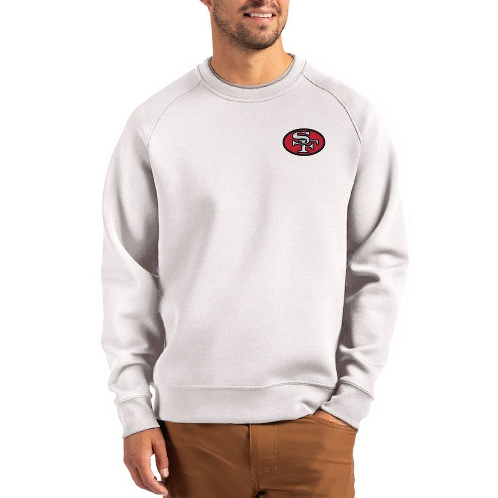 San Francisco 49ers Cutter & Buck Throwback Roam Recycled Raglan Pullover Sweatshirt Gray | NFL