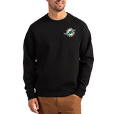 Miami Dolphins Cutter & Buck Primary Logo Roam Recycled Raglan Pullover Sweatshirt Black | NFL