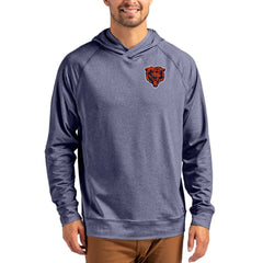 Chicago Bears Cutter & Buck Adapt Knit Recycled Raglan Pullover Hoodie Heather Navy | NFL