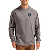 Las Vegas Raiders Cutter & Buck Adapt Knit Recycled Raglan Pullover Hoodie Heather Gray | NFL