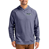 Seattle Seahawks Cutter & Buck Adapt Knit Recycled Raglan Pullover Hoodie Heather Navy | NFL