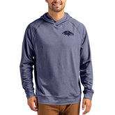 Baltimore Ravens Cutter & Buck Adapt Americana Knit Recycled Raglan Pullover Hoodie Heather Navy | NFL
